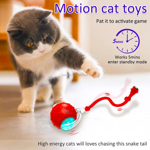 Smart Motion Cat Toy – Automatic Rolling & Sound-Activated Play Ball
