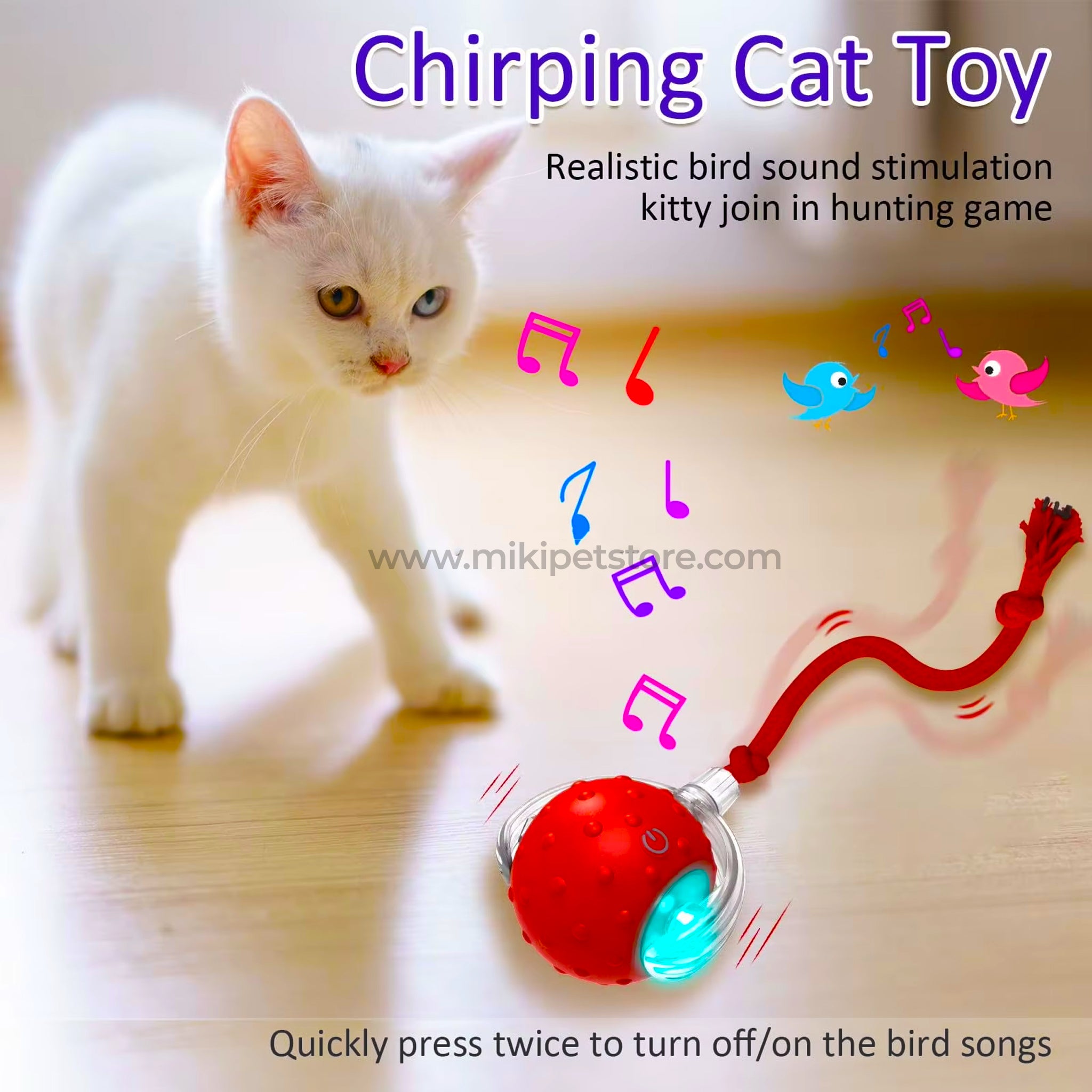 Smart Motion Cat Toy – Automatic Rolling & Sound-Activated Play Ball