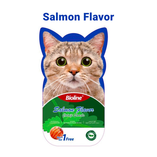Bioline Catnip Snacks - Salmon Flavor Cat Treats 15gX 5 pcs