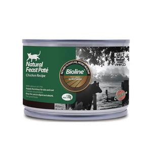 Bioline Natural Feast Cat Complete Canned Food Chicken Pate 170g