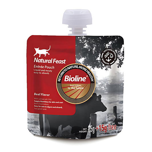 Bioline Natural Feast Beef Flavor Pouch for Cat 100gm