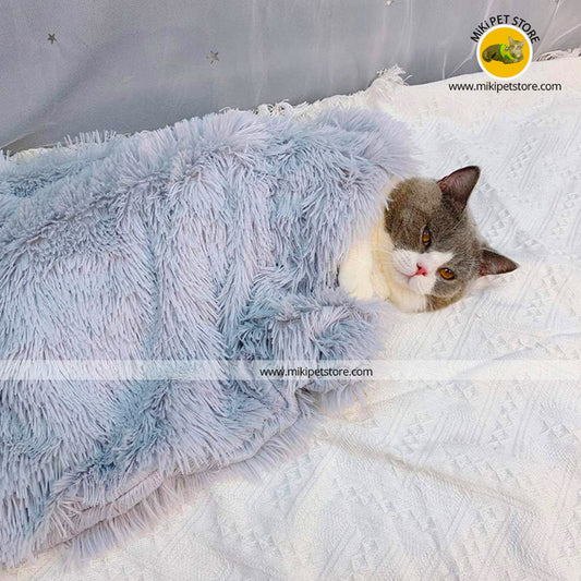 Reversible Fluffy Fur Pet Blanket – Washable Sleeping Mat for Dogs & Cats