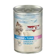 Bonacibo Adult Canned Wet Food Sardine & Tuna Wet Cat Food 400g