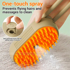 3-in-1 Steamy Pet Grooming Brush – Cat & Dog Hair Removal, Massage & Spray Comb