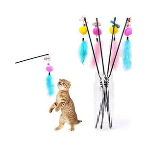 Cat Feather Teaser Stick Interactive Toy for Cats and Kittens