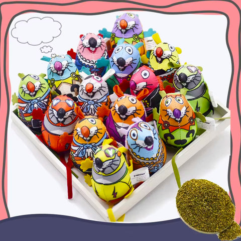 Catnip toy set – assorted mouse-shaped toys for cats with natural catnip filling.