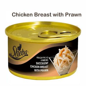 Sheba Succulent Chicken Breast with Prawn Canned Wet Food 85gm