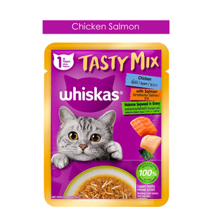 Whiskas Tasty Mix Chicken, Salmon & Wakame 70g