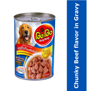 Hong Hong Chunky Beef flavor in Gravy Dog Can Food 400g