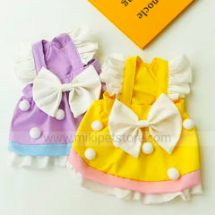 Dog and cat summer outfit in Bangladesh – lightweight princess dress with big bow, perfect for pets 