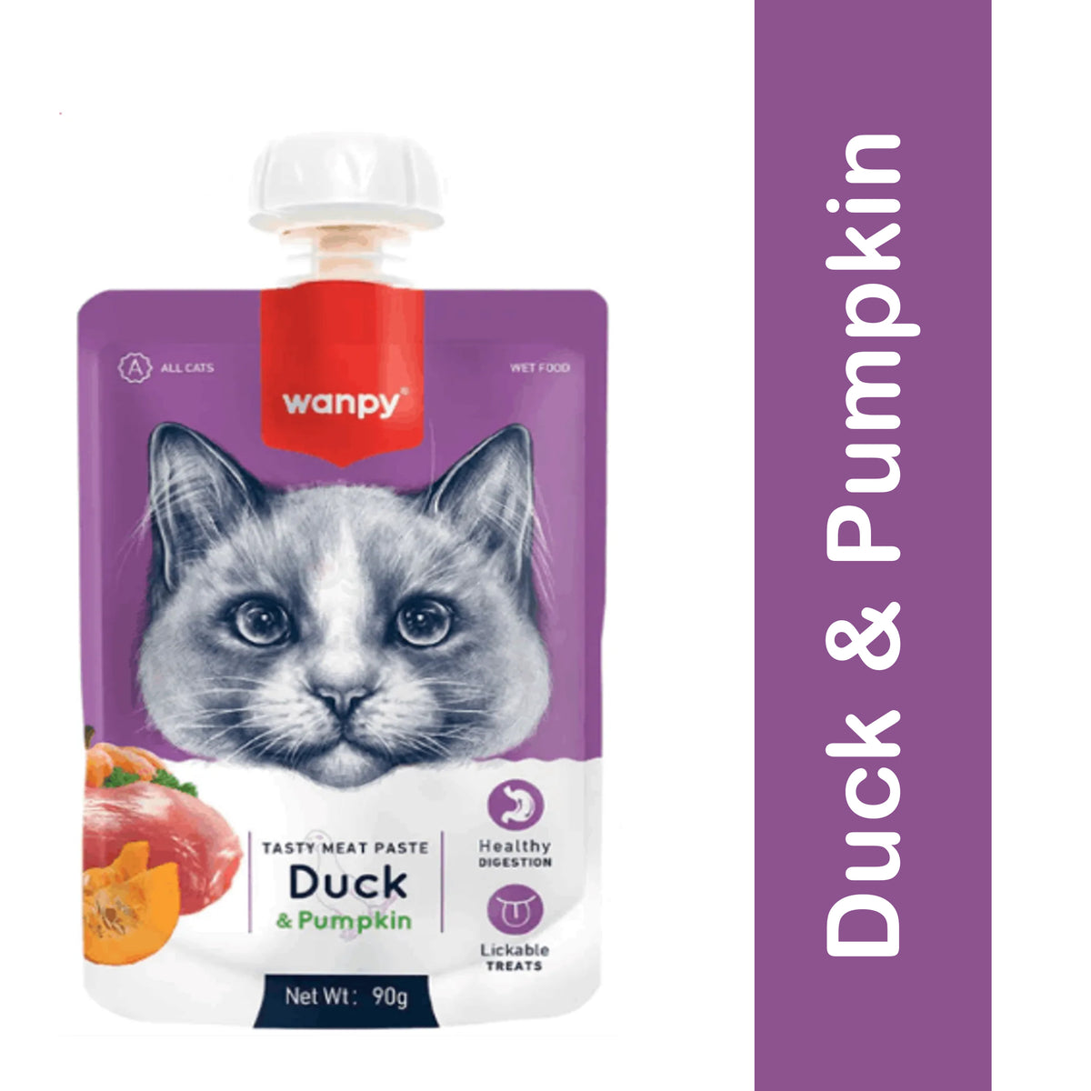 Wanpy Fresh Duck & Pumpkin Cat Meat Paste 90 gr
