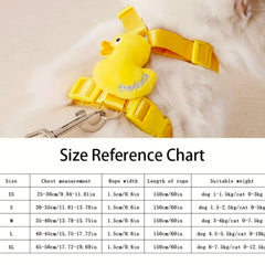 Adjustable Pet Harness with Cute Duckling Design Cat & puppy Leash with Cartoon Duck