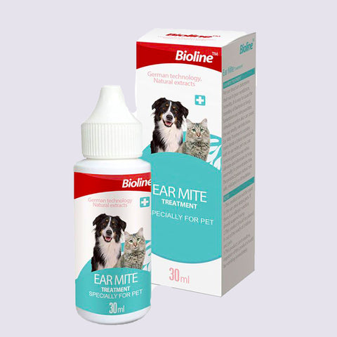 Bioline Ear Mite Treatment Ear Care 30ml for Dogs and Cats