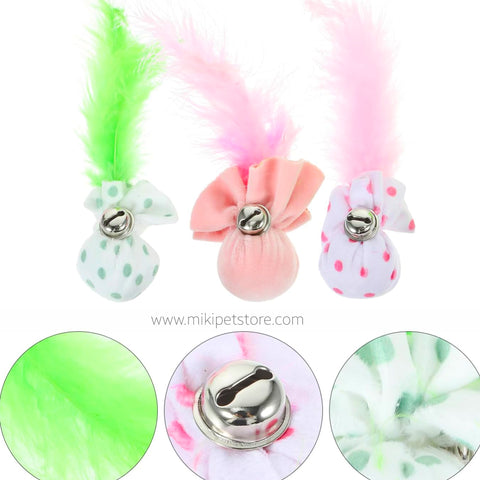 Cat Ball Toy Dot Hollow Star Cat Bell Ball Feather Cat Toy
