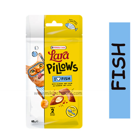 Versele Laga lara Pillows with Salmon Happy Fur Treats for cat 60gm