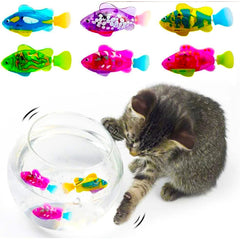 1pc Interactive Swimming Electric Fish Toy for Indoor Cats Play for Cat with LED Light,Electronic Cat Stuff  Exercise Toys