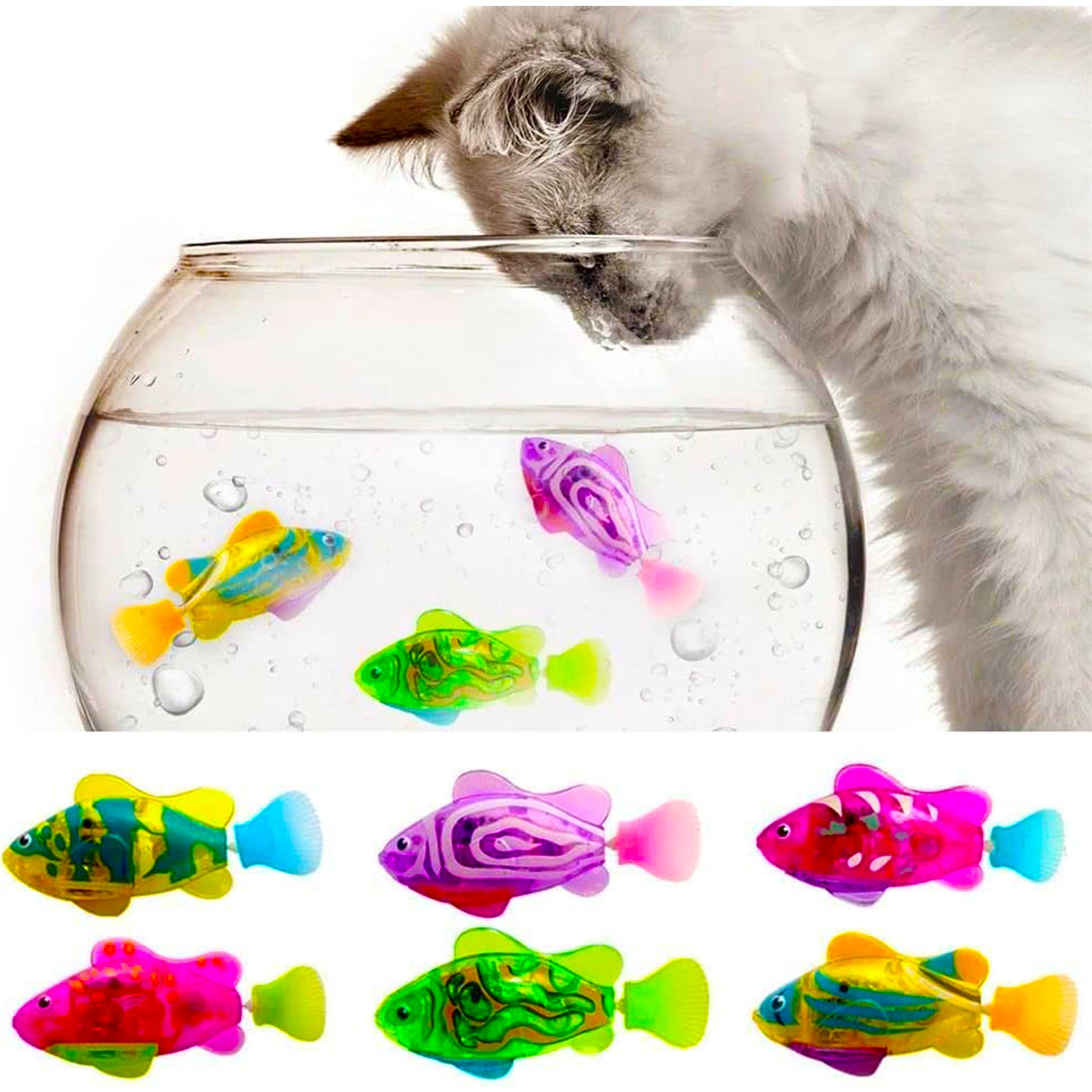 1pc Interactive Swimming Electric Fish Toy for Indoor Cats Play for Cat with LED Light,Electronic Cat Stuff  Exercise Toys