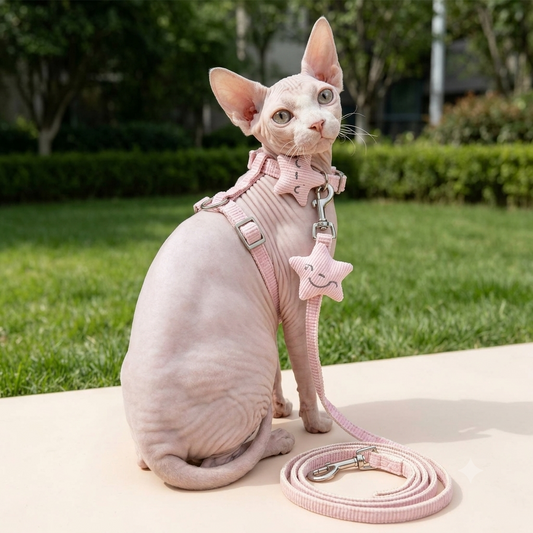Star Cat Harness & Leash Set – Adjustable Escape-Proof Vest for Cats & Small Dogs