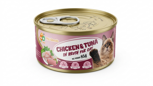 Taido Pet Vet Coach Cat Canned Food chicken & Tuna Broth 85gm