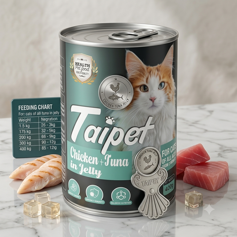 Taipet Can Cat Food Chicken and Tuna in Jelly 400g