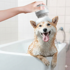 2-in-1 Silicone Pet Bath Brush with Shampoo Dispenser