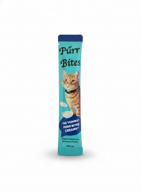 Purr Bites Chicken & Tuna Flavor cat creamy Treat 15gm