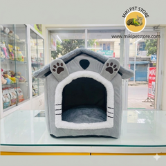 Winter Cozy Pet House for Small Dogs & Cats – Removable & Washable Teddy Bed