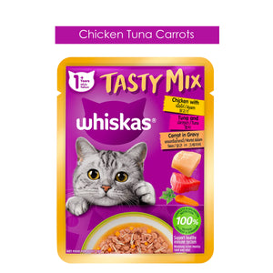 Whiskas Tasty Mix Chicken, Tuna & Carrots 70g