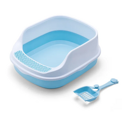 Cat High Border Splash Proof Litter Box with Shovel