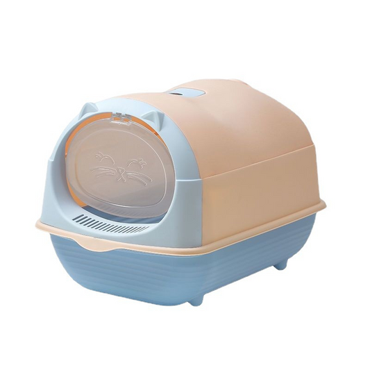Plastic Enclosed Pets Cat Toilets Portable Indoor Cats Litter Box