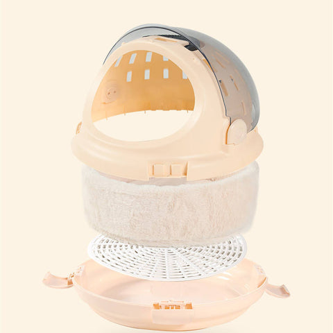 Portable Capsule Design Travel Pet Carrier Hand Bag & Litter box Combo