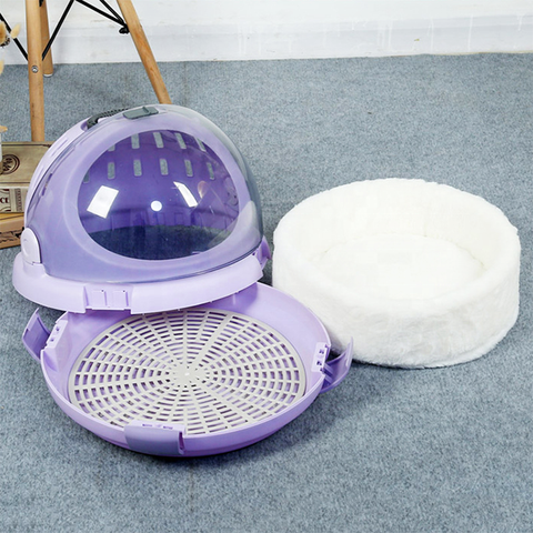 Portable Capsule Design Travel Pet Carrier Hand Bag & Litter box Combo
