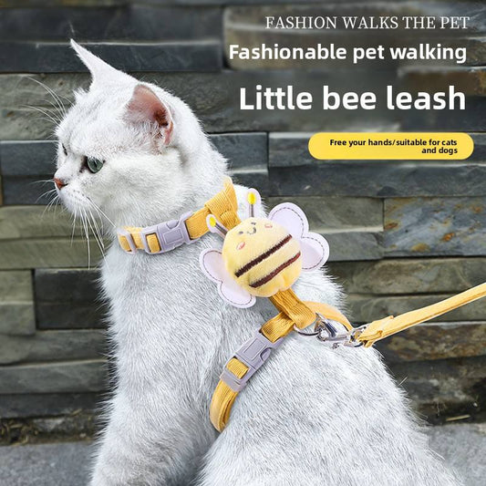 Cat Leash Honeybee-Shaped Harness & Leash Set Cats & Small Dogs