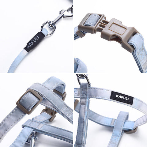 Gradient Pet Cat Harness and Leash Set I Shaped Chest Strap