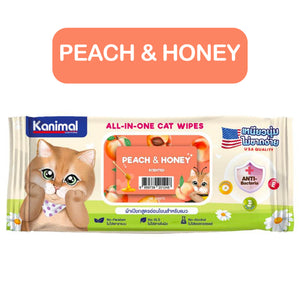 Kanimal Cat Wipes Peach & Honey Scent 100 Sheet