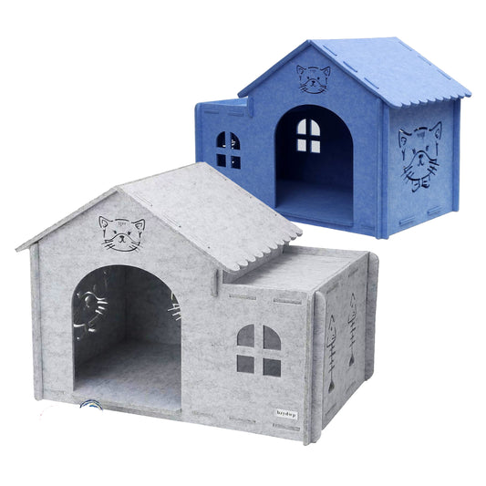 Felt Foldable Deep Sleep Pet Cat House Indoor Winter