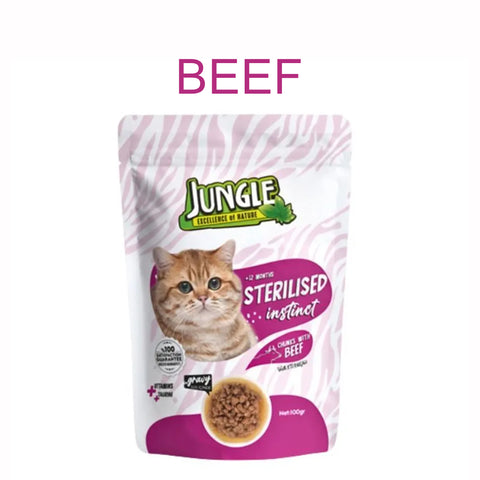 Jungle Pouch Sterilized Instinct Beef 100gm