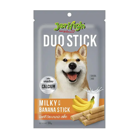 Jerhigh Duo Stick Milky Banana Dog Treat 50gm