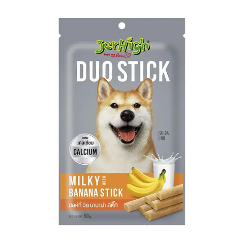 Jerhigh Duo Stick Milky Banana Dog Treat 50gm