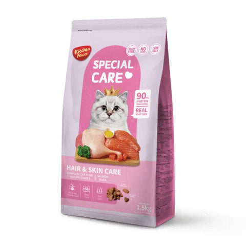 Kitchen Flavor Grain Free Special Care Hair & Skin Care Complete Cat Food All Life Stages Salmon & Duck