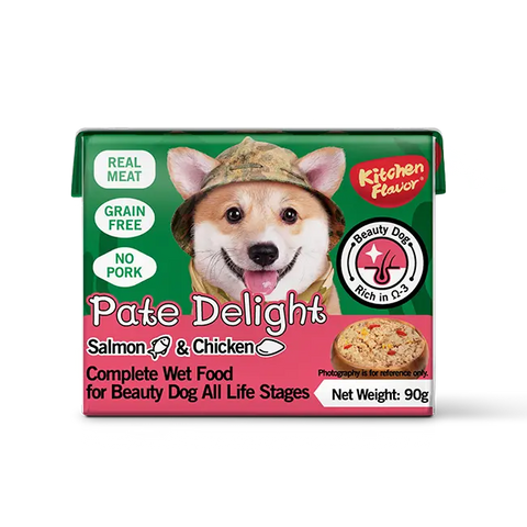 Kitchen Flavour Pate Delight for Beauty Dog with Salmon & Chicken All Life Stages 90gm