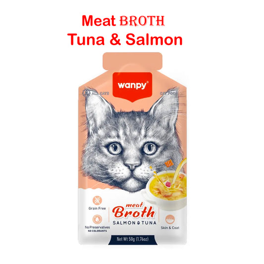 Wanpy Meat Broth Salmon & Tuna for Cats 50g