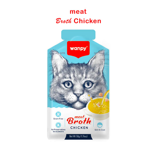 Wanpy Cat Pouch Meat Broth Chicken 50gm