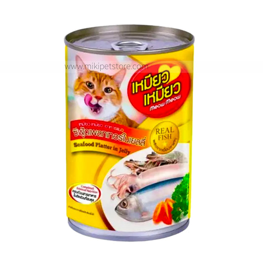 Meow Meow Can Seafood Platter in Jelly Cat Wet Food (400gm)