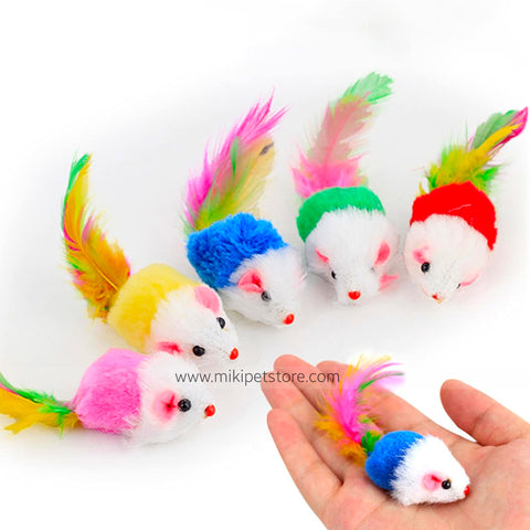 Furry Mouse Cat Toy Interactive Plush Mice