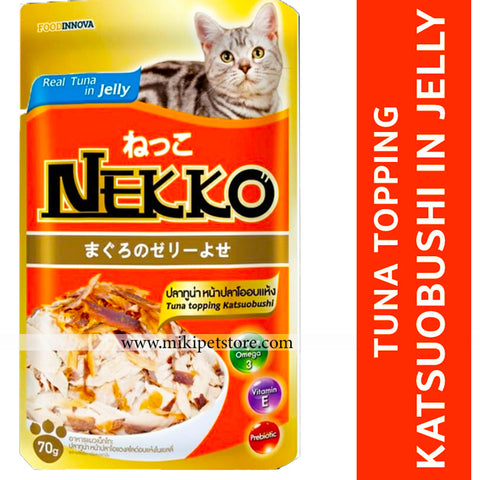 Nekko Pouch 70g Tuna Topping Katsuobushi in Jelly
