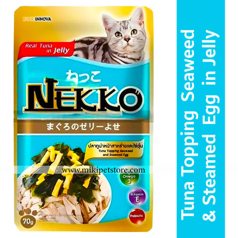 Nekko Pouch 70g Tuna Topping Seaweed and Steamed Egg in Jelly