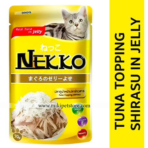 Nekko Pouch 70g Tuna Topping Shirasu in Jelly