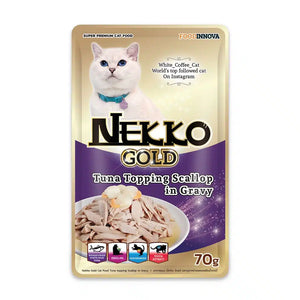 Nekko Gold Pouch Tuna Topping Scallop in Gravy 70g
