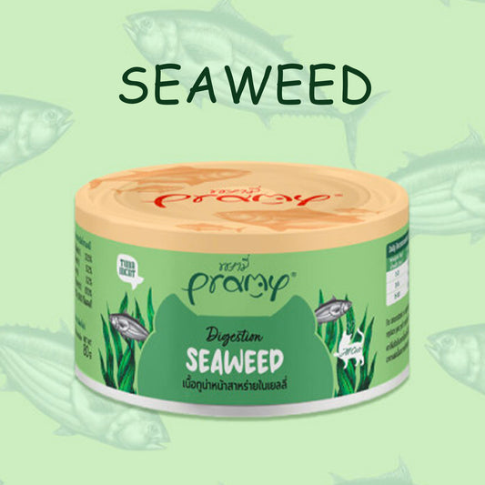 Pramy Cat Can Food Digestion Tuna Topping Seaweed recipe 80g